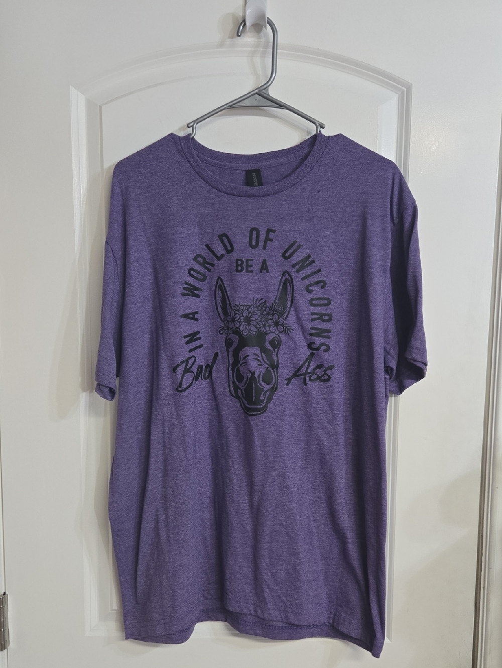 Hand Crafted In A World Full Of Unicorn Be A Bad A$$ Large Purple/ Black Unisex